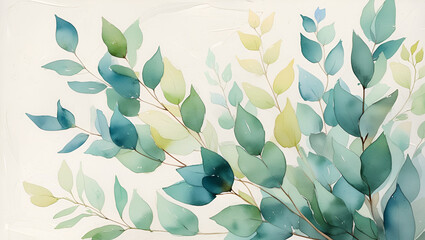 abstract floral background with leaves