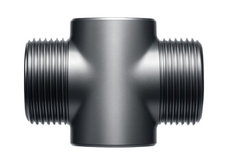 Anodized aluminum nipple fitting used in a residential solar panel system for connecting fluid conduits.