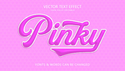 Pink text effect, Editable 3d style