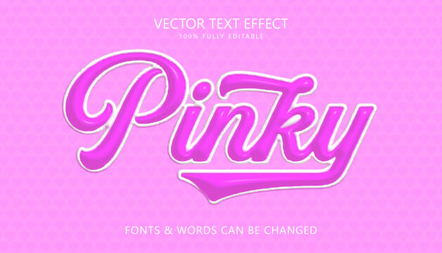 Pink text effect, Editable 3d style