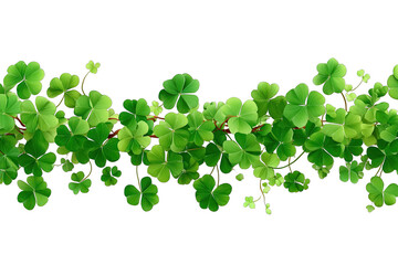 Fototapeta premium Horizontal band of lush clover leaves