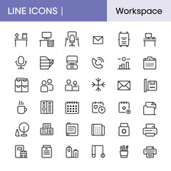 This vector icon set features flat business and finance symbols for web and mobile design