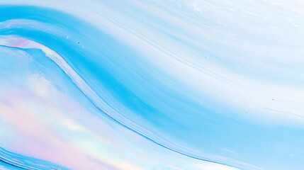 Abstract fluid art design with light blue and pastel hues.