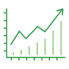 Growth chart diagram illustration for business success and financial market analysis report data