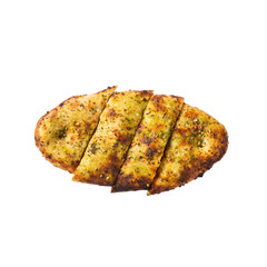 Pesto Basil Garlic Bread Isolated on a Transparent PNG Background