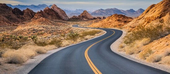 Winding road through a desert landscape (3)