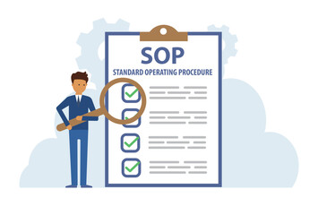 Standard Operating Procedure Concept, sop is a guide to ensure the work is done correctly, industry and technology