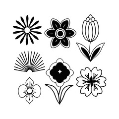 set of flowers icons vector illustration