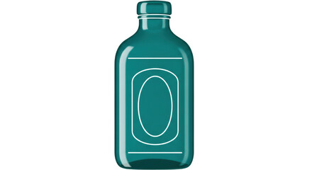 Isolated Teal Glass Bottle Outline