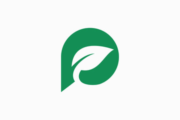 P Leaf Vector Logo Premium 