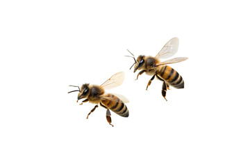 Two Honey Bees Flying With