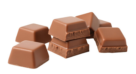 Isolated Pile of Milk Chocolate Pieces