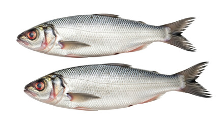 Isolated Two Silver Fish