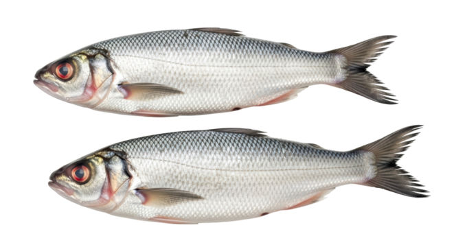 Isolated Two Silver Fish
