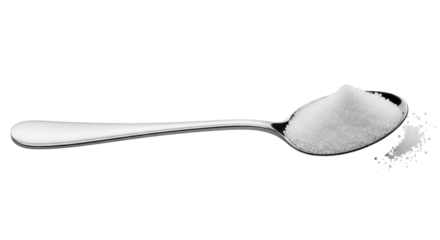 Isolated Spoonful of White Sugar