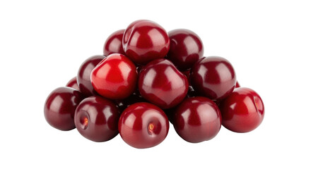 Isolated Pile of Red Cherries