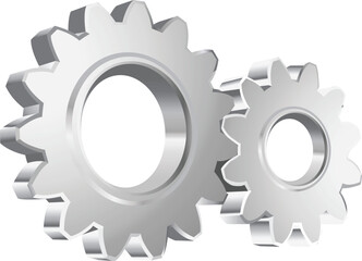 vector illustration of steel gear wheel symbol logo icon design as a mascot of hard work in industrial companies