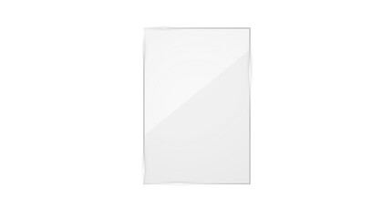 Glossy plastic glare frame. Flat glass plate, transparent banners, realistic screen glass, window mockup, clear glass showcase.
