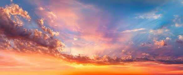 Fototapeta premium The breathtaking sunset illuminating the sky with vibrant colors and dramatic clouds