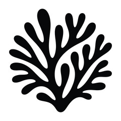 Obraz premium Coral Doodle Silhouette, Vector, Illustration, Outline, Line Art, Icon, Logo, White Background.