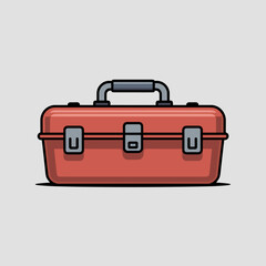 Flat-Style Metal Toolbox in Industrial Design