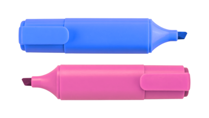 Colourful highlighter pen isolated on transparent background, perfect for adding a touch of color to your designs
