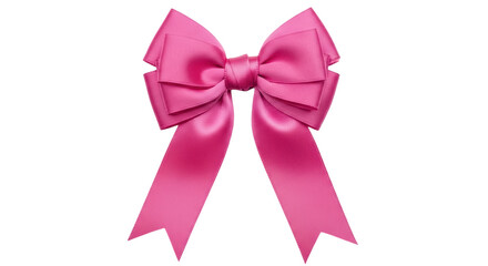 Isolated Pink Ribbon Bow