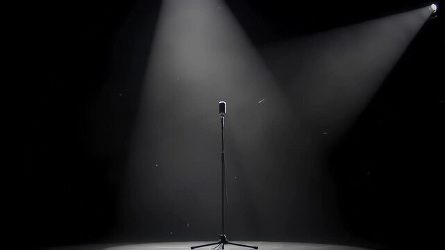 Spotlight on a Single Microphone A Stage Ready for Performance - Powered by Adobe
