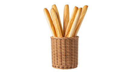 Isolated Breadsticks in Basket
