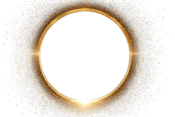 Circular frame of gold and white