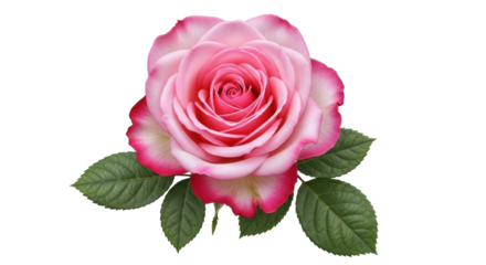 Isolated Pink Rose with White Edges