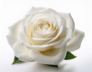 single white rose isolated on white background