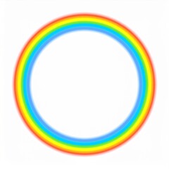 Obraz premium Colorful Rainbow Circle Frame on White Background