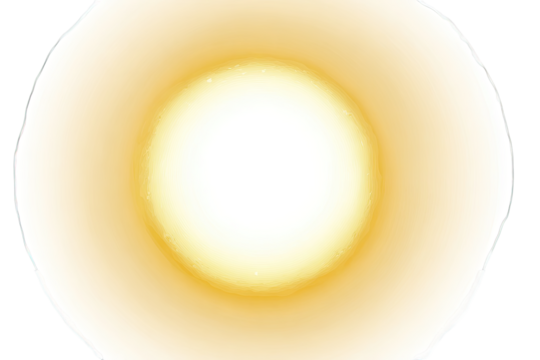 Circular, gradient, light, radiating.  Soft, warm,  yellow,  white.  Abstract,  circular