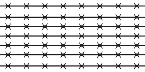 barbed wire vector background seamless texture for border, obstacle and defense layouts