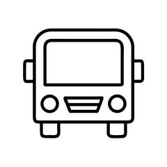 Outline drawing of a bus vector illustration for transportation and public transit design projects and art