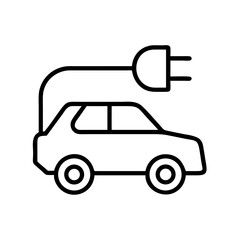 Electric vehicle charging station icon for ev car plug in point and green energy automobile industry