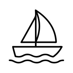 Sailboat clip art vector illustration simple outline drawing of a boat on the water graphic design