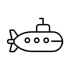 Submarine vector illustration, underwater vessel, naval ship, military submarine, ocean transport vehicle icon