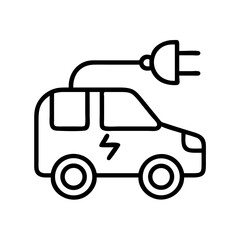 Electric vehicle charging station icon ev car plug in eco friendly transport renewable energy vehicle
