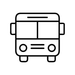 Outline drawing of a public transportation bus for city travel and school bus service vector icon art