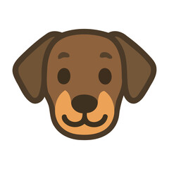 Cute Cartoon Dachshund Head Icon