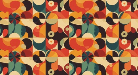 Vibrant geometric pattern with retro colors