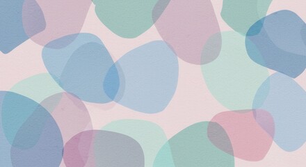 Pastel abstract composition of overlapping organic shapes on textured background