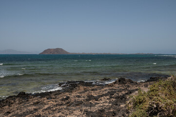 Playa de las Agujas con vistas a la Isla de Lobos, Corralejo, Fuerteventura