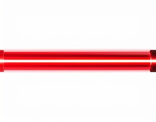 Obraz premium Glowing Red Tube Light on White Background