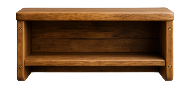 A floating toy shelf made of reclaimed wood, offering an eco-friendly storage solution for toys in a modern eco-house.