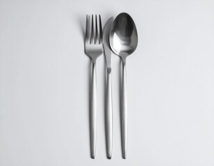 Silverware Set on White Background