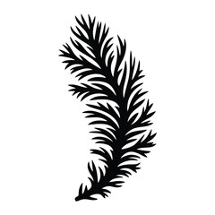 Fototapeta premium Feather Coral Silhouette, Vector, Illustration, Outline, Line Art, Icon, Logo, White Background.