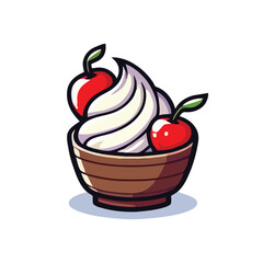 vector style cute unique food monster mascot illustration